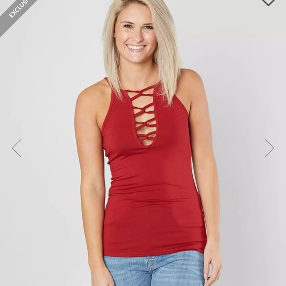 Buckle Tops - Red Tank Top Buckle